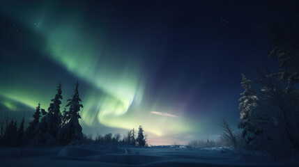 Northern lights in Iceland. Photorealistic illustration generative AI.