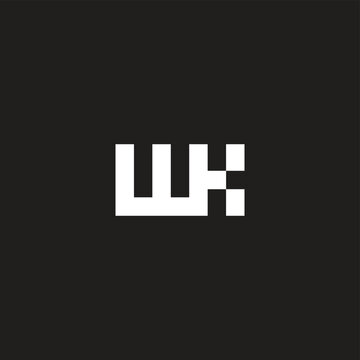 letter wk simple geometric abstract logo vector