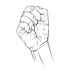 Hand drawn gesture sketch vector illustration line art