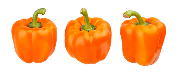 orange bell pepper path isolated on white