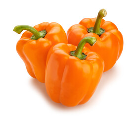 orange bell pepper path isolated on white