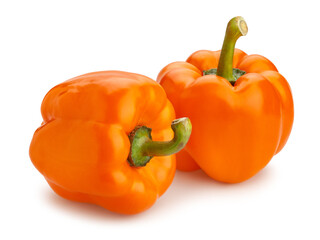 orange bell pepper path isolated on white