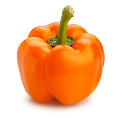 orange bell pepper path isolated on white