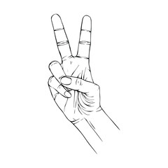 Hand drawn gesture sketch vector illustration line art