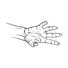 Hand drawn gesture sketch vector illustration line art