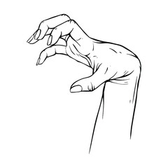 Hand drawn gesture sketch vector illustration line art