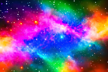 Fototapeta premium A cosmic bokeh background, with celestial-inspired out-of-focus lights in cosmic colors, evoking a sense of awe and wonder