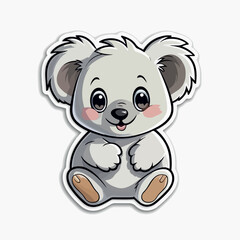 Fototapeta na wymiar Adorable Koala in cartoon, doodle style. Set, Lovely Australian Animals logo Characters Vector Illustration 