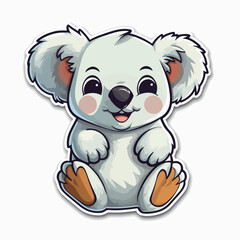 Adorable Koala in cartoon, doodle style. Set, Lovely Australian Animals logo Characters Vector Illustration
