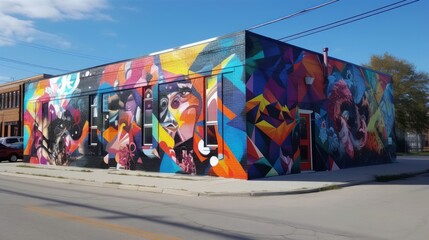 Striking LGBTQ Pride Mural with Contrasting Colors and Textures. Generative AI.
