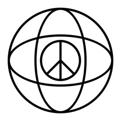 Peace Thin Line Icon