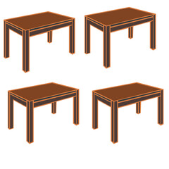 Wooden table, brown simple table vector. white background isolated.