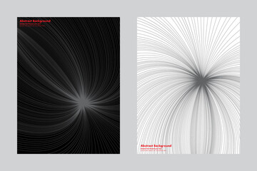 Abstract curve lines background, vector graphic design, cover wallpaper backdrop business card websites layout templates, monochrome, plunged into light radius, minimalist, simplicity, space 
