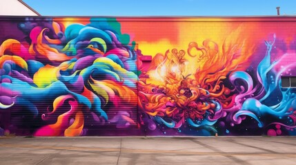 Vibrant LGBTQ Pride Mural with Abstract Splashes of Color. Generative AI.