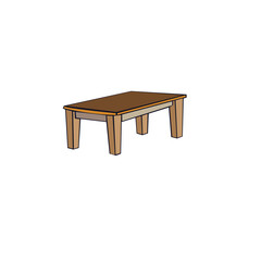 Wooden table, brown simple table vector. white background isolated.