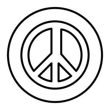 Peace Logo Thin Line Icon