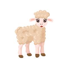 Cartoon goat for kids. Farm animals.Vector illustration