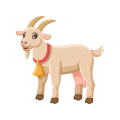 Cartoon goat for kids. Farm animals.Vector illustration