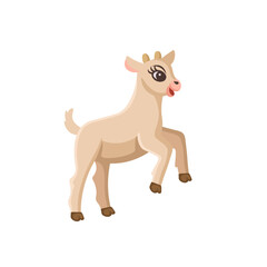 Cartoon little goat jumping and playing, for kids. Farm animals.Vector illustration