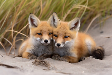 Naklejka premium red fox cub