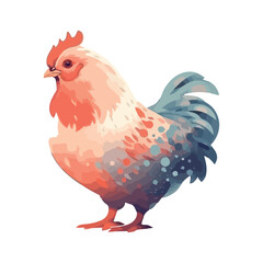 Crowing rooster stands