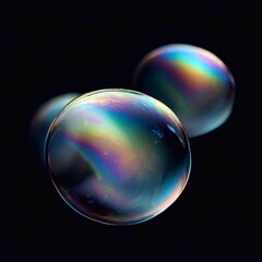 soap bubbles floating in the air
