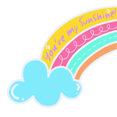 Cute Rainbow Cloud Drawing