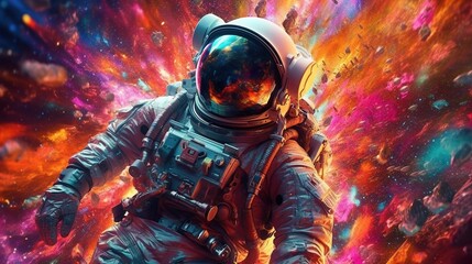 space art illustrations. Posters and backgrounds about the space and the universe. Space odyssey, space, astronaut, planets. Generative Ai.