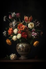 Obraz premium Beautiful fantasy vintage flower, digital background