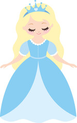 Little Princess, blue dress, blonde hair, magical, glass slipper