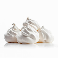 
Delicious Meringues with Double Cream isolated on white background, generative AI

