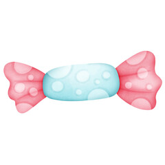 Single red blue candy illustration
