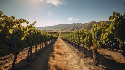 Fototapeta premium California Vineyard, Generative AI Illustration