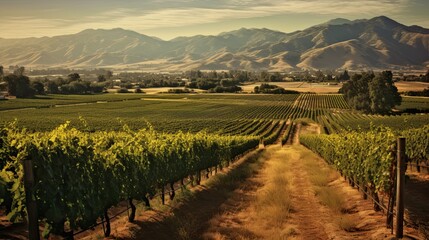 Fototapeta premium California Vineyard, Generative AI Illustration