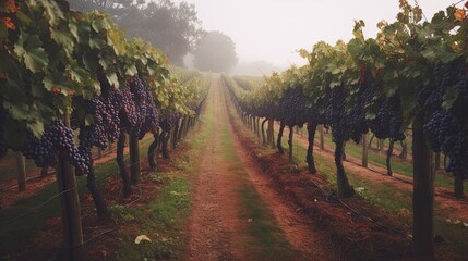 Obraz premium California Vineyard, Generative AI Illustration