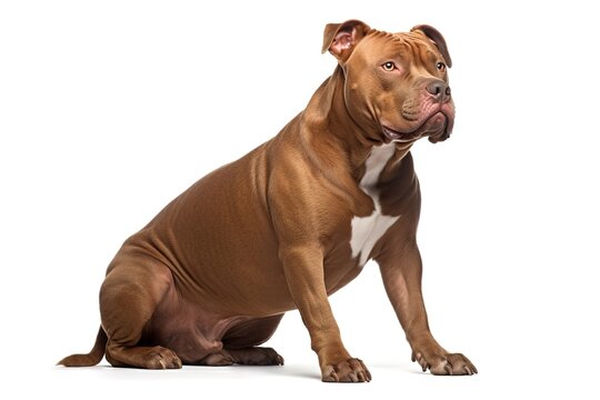 pit bull isolated on white background. Generated by AI. - Powered by Adobe