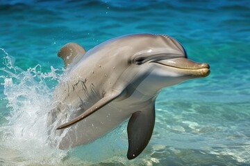 cute dolphin underwater. AI generative