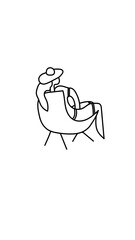 outline art people relax in beach