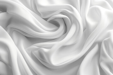 Obraz premium 3d render, abstract background with folded textile, white cloth macro, fashion wallpaper wavy layers 