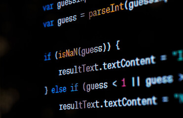Java script source code on the screen.