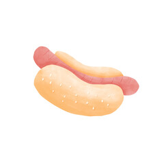Fast food. American hot dog sandwich isolated  illustration design.