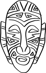 African mask drawing for decoration.
