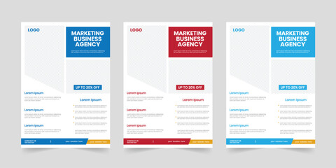 Digital business agency marketing a4 cover flyer, annual corporate report, one-sided poster template