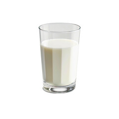 ai generated fresh milk in the glass on transparent