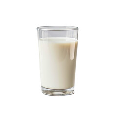 ai generated fresh milk in the glass on transparent