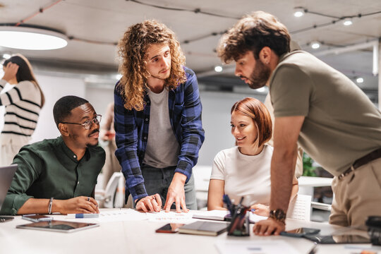 Group of people having a discussion