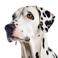 portrait of a dalmatian isolated on transparent background cutout