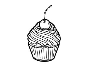 cupcake icon Outline Simple vector illustration