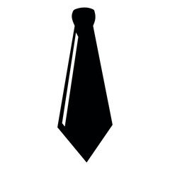 Men's accessory tie, black stencil, line, vector illustration in doodle style