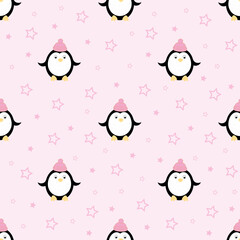 seamless pattern with penguin